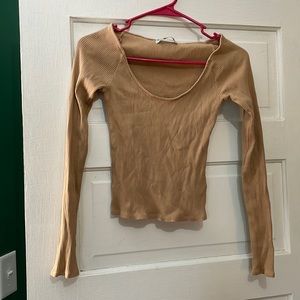 cropped long sleeve top (UO, small)